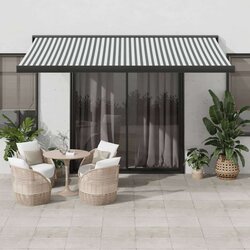 Tenda na uvlačenje antracit-bijela 4x3 m od tkanine i aluminija Cijene