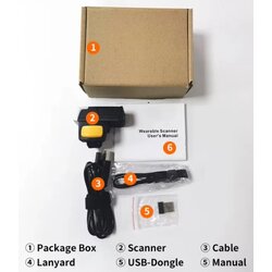  POS-BSH500 2d/OCR cmos warehouse finger barcode scanner, 600mAh, 1MP, bt/wifi Cene