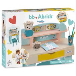Ecoiffier Abrick Sto i stolica My first desk SM007924, Roze Cene