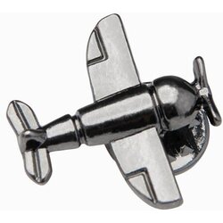 Ombre Metalowa dekoracyjna przypinka do ubrań samolot ze śmigłem – czarna Cijene