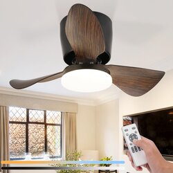 Nettlife LED stropni ventilator s svetilko in daljincem, tih 23 W 70 cm Črn Poletje/Zima Časovnik 6 hitrosti, (22149668) Cene