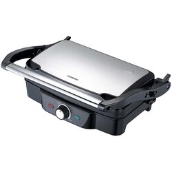 Melissa 1600W panini žar z ročajem na hladen dotik in nastavljivim gumbom, Črna / Srebrna, (5000071217) Cene