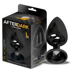 Afterdark Blackgem Metalic Butt Plug with Black Jewel Size L Cene