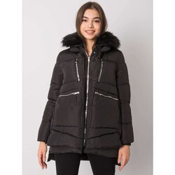 Fashion Hunters Women's black winter jacket with a hood Cene