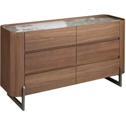 Angel Cerdá Komoda iz oreha in kovinskega temnega jekla s porcelanastim marmorjem, (21009044) Cene
