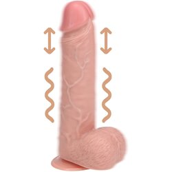 REALROCK Vibro dildo Vibrating and Thrusting Straight Cene