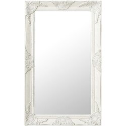 vidaXL Zidno ogledalo u baroknom stilu 50 x 80 cm bijelo Cijene