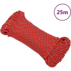 vidaXL Vrv za čoln rdeče 4 mm 25 m polipropilen Cene