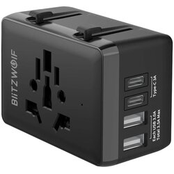 BlitzWolf Bw-ta1 4-in-1 travel adapter 2xusb + c + pd 20w Cene