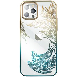 Kingxbar Luksuzen ovitek za iPhone 14 Plus s kristali serije Phoenix, zlati in modri, (21522010) Cene