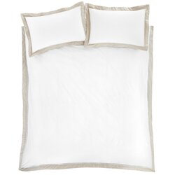 Bianca Bela/bež bombažna podaljšana posteljnina za zakonsko posteljo 230x220 cm Oxford Lace – Cene