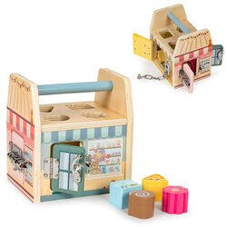 ECO TOYS drvena edukativna kocka Store s bravicama Cene