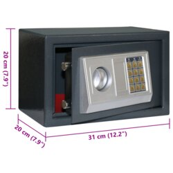 vidaXL elektronički digitalni sef tamno siva 31x20x20 cm čelik Cijene