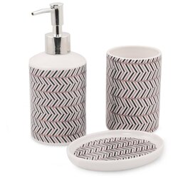 Mioli Decor Crno-bijeli set kupaonskog pribora od poliresina Lidya - Cene