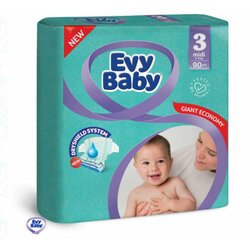 Evy Baby pelene giant 3 midi 5-9kg 90kom ( A004741 ) Cene
