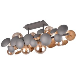 Trio Select siva/zlata stropna svetilka s steklenim senčnikom 76x22 cm bubble – Cene