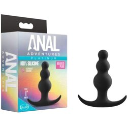 Anal Adventures Rebrast analni čep Platinum, črn Cene