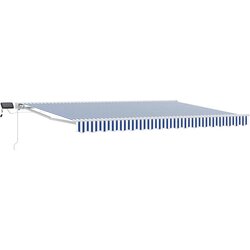  Ročno senčilo s LED-ji Modra in bela 4 × 3,5 m, (5000206378) Cene