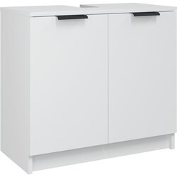 Maison Chic Kopalniška omarica - Kopalniški kabinet bela 64,5x33,5x59 cm konstruiran les, (21794459) Cene
