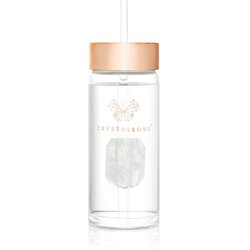 Crystallove Amethyst Straw Water Bottle Posoda za vodo s slamico Clear 400 ml Cene