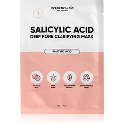 breakout + aid Salicylic Acid Deep Pore Clarifying Mask maska iz platna s salicilno kislino 34 g Cene