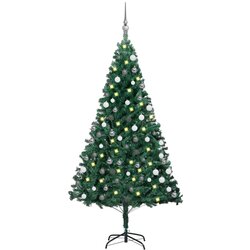 vidaXL umjetno božićno drvce LED s kuglicama zeleno 150 cm PVC Cijene