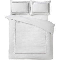 Catherine Lansfield Bela 3-delna satenasta posteljnina za zakonsko posteljo 200x200 cm So Soft Mono Satin Stitch – Cene