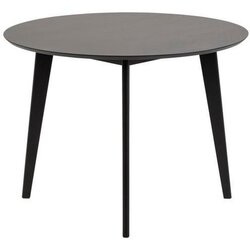 Actona Črna jedilna miza v dekorju hrastovega lesa Roxby, ø 105 cm Cene