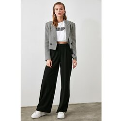 Trendyol Ženske pantalone Basic black siva Cene