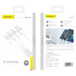 forcell FONENG 3-V-1 KABEL 100W 3A ZA IPHONE 11 12 13 14 1,2 M, 3XW HKRATNO POLNJENJE, (5000334606) Cene
