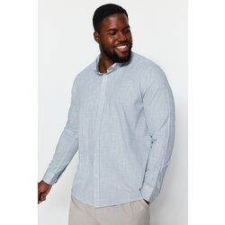 Trendyol khaki men's regular fit shirt with flared cotton plus size Cene
