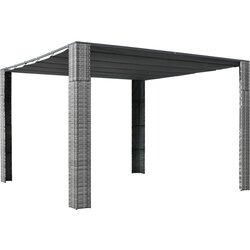 vidaXL Paviljon s streho poli ratan 300x300x200 cm siv in antraciten Cene