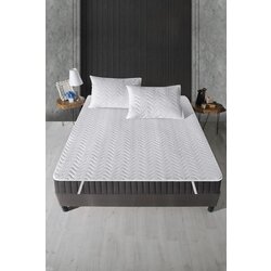  Quilted alez (140 x 200) white double bed protector Cene