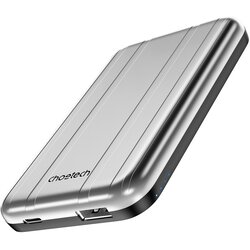 Choetech Majhna lahka indukcijska napajalna banka 5000 mAh MagSafe USB-A USB-C srebrna, (21533846) Cene