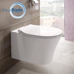 Ideal Standard E008701 Connect Air AQUABLADE viseča brezrobna WC školjka z WC desko s počasnim zapiranjem Cene