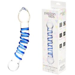 Passion Labs STEKLENI DILDO Double Spiral 21 cm - prozorno steklo Cene