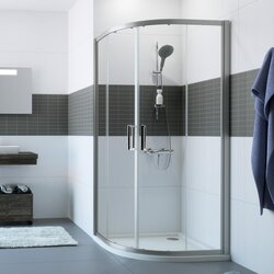 Huppe classics 2 tuš kabina 90x90. polukružna prozirno antiplak staklo silver profil H=2000 Cene