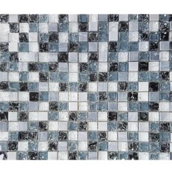  Stakleni mozaik crno plavo beli 300x300x8mm Cene