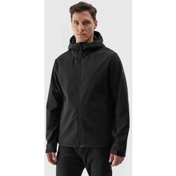 4f Men's Softshell Jacket With Hood Black WAW24TSO Cene