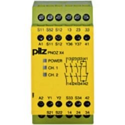 PILZ Sigurnosni relej PNOZ X4 24VDC 3n/o 1n/c Radni napon (broj): 24 V/DC 3 zatvarač, 1 otvarač (Š x V x d) 45 x 87 x 121 mm 1 S Cene