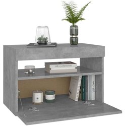 vidaXL noćni ormarić s LED svjetlima siva boja betona 60 x 35 x 40 cm Cijene