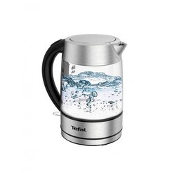 Tefal 1.7 l steklen grelnik vode, KI772D38, volumen 1.7 l, moč 2200 w, snemljiv filter za vodni kamen, podstavek 360° Cene