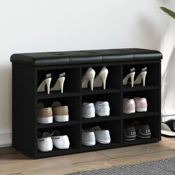 vidaXL Klupa za cipele crna 82 x 32 x 50 cm od konstruiranog drva Cijene