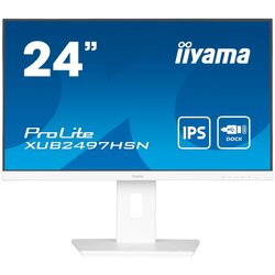 Iiyama Monitor LED XUB2497HSN-W2 23.8" IPS 1920 x 1080 @100Hz 16:9 300 cd/m² 1300:1 1ms HDMI DP USB-C 65W RJ45 height, swivel, t Cene