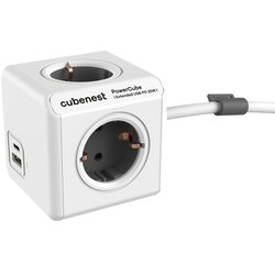 Cubenest Razdjelnik utičnica 13 cm PowerCube Extended USB Schuko – Cene