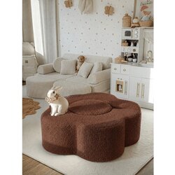 MeowBaby Rjavo bouclé otroško igrišče iz pene 3 ks višina 27 cm 88x90 cm – Cene