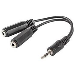 Lanberg jack stereo macho adapter jack stereo ženska x2 10 cm črna, (21714435) Cene