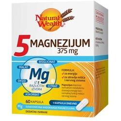Natural Wealth Magnezijum 5, 375 mg, 60 kapsula Cene