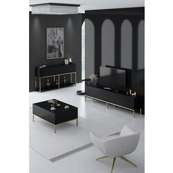 Hanah home lord - black, gold blackgold living room furniture set Cene