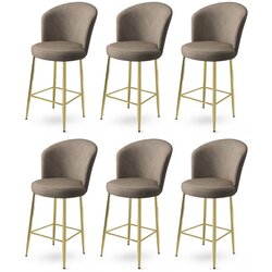 Hanah home set barskih stolica Fora, 6 komada, Bež-zlatni Cene